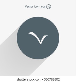 Tick icon, vector illustration. Flat design style