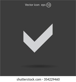 Tick icon, vector illustration. Flat design style