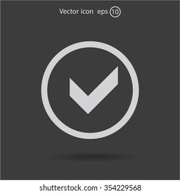 Tick icon, vector illustration. Flat design style