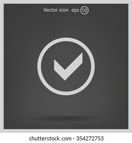 Tick icon, vector illustration. Flat design style