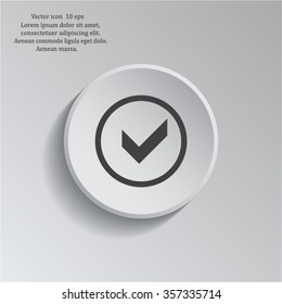 Tick icon, vector illustration. Flat design style