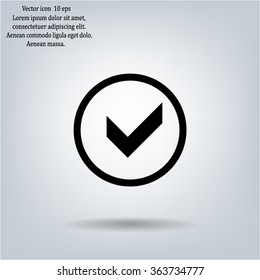 Tick icon, vector illustration. Flat design style