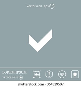 Tick icon, vector illustration. Flat design style