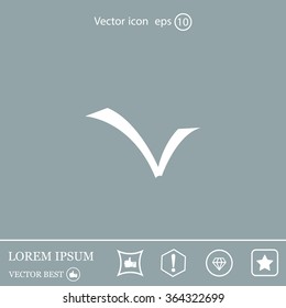 Tick icon, vector illustration. Flat design style