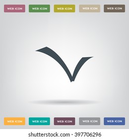 Tick icon, vector illustration. Flat design style