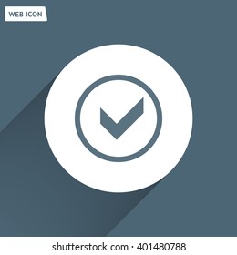 Tick icon, vector illustration. Flat design style