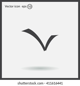 Tick icon, vector illustration. Flat design style