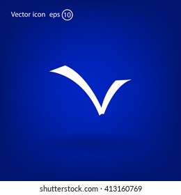 Tick icon, vector illustration. Flat design style