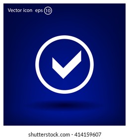 Tick icon, vector illustration. Flat design style