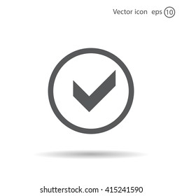 Tick icon, vector illustration. Flat design style