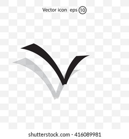 Tick icon, vector illustration. Flat design style