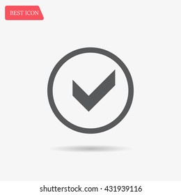 Tick icon, vector illustration. Flat design style