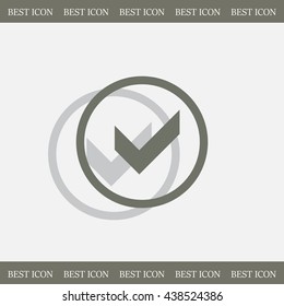 Tick icon, vector illustration. Flat design style