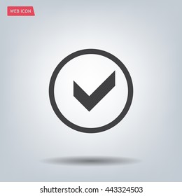 Tick icon, vector illustration. Flat design style