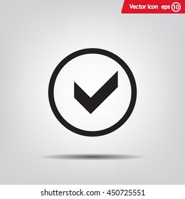 Tick icon, vector illustration. Flat design style