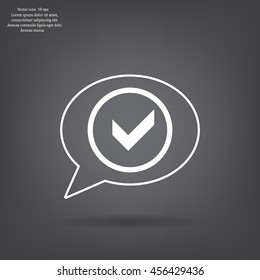 Tick icon, vector illustration. Flat design style