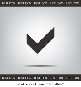 Tick icon, vector illustration. Flat design style