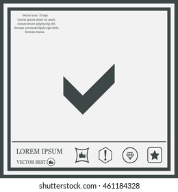 Tick icon, vector illustration. Flat design style