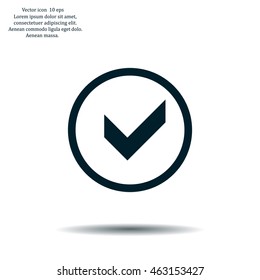 Tick icon, vector illustration. Flat design style