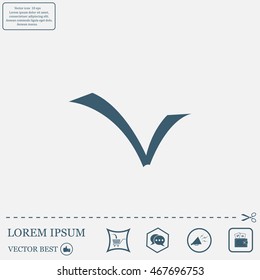 Tick icon, vector illustration. Flat design style