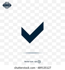 Tick icon, vector illustration. Flat design style