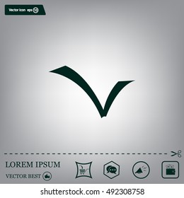 Tick icon, vector illustration. Flat design style