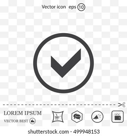 Tick icon, vector illustration. Flat design style