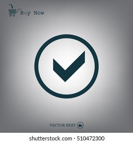 Tick icon, vector illustration. Flat design style