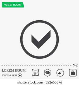 Tick icon, vector illustration. Flat design style