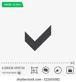 Tick icon, vector illustration. Flat design style