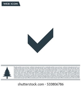 Tick icon, vector illustration. Flat design style