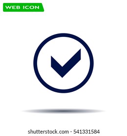 Tick icon, vector illustration. Flat design style