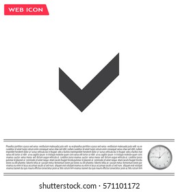 Tick icon, vector illustration. Flat design style