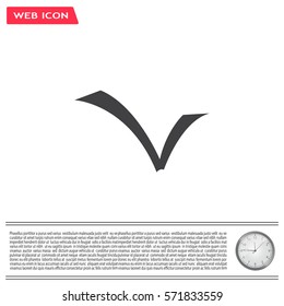 Tick icon, vector illustration. Flat design style
