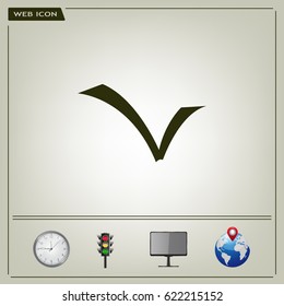 Tick icon, vector illustration. Flat design style