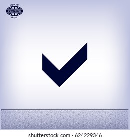 Tick icon, vector illustration. Flat design style