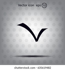 Tick icon, vector illustration. Flat design style