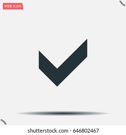 Tick icon, vector illustration. Flat design style