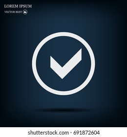 Tick icon, vector illustration. Flat design style
