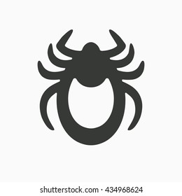 Tick icon vector. Mite sign isolated on white background. Encephalitis skin parasite silhouette. Flat design illustration adapted for web, website, mobile app