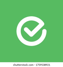 Marque el símbolo vectorial de icono. Marque la marca aislada en fondo blanco, icono marcado o signo de elección correcto. Pictograma de casilla de verificación.