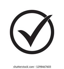 Tick icon vector symbol, checkmark isolated on white background. Check list button icon. Check mark icon in square sign.