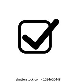 
Tick icon vector symbol, checkmark isolated on white background	