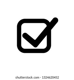 
Tick icon vector symbol, checkmark isolated on white background	