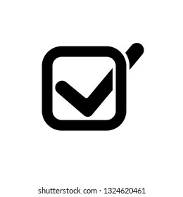 
Tick icon vector symbol, checkmark isolated on white background	