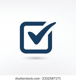 Símbolo vectorial de icono, marca de verificación aislada en fondo blanco 