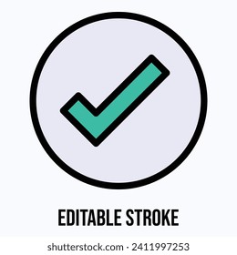 Tick Symbol, Vektorsymbol, Markierung einzeln auf weißem Hintergrund.
