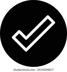 Tick icon vector symbol Icon, checkmark isolated on white background.
