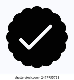 Tick icon vector symbol Icon, checkmark isolated. Isolated Silhouette Vector Icon.