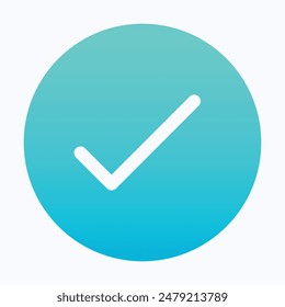 Icono de Vector, marca de verificación, Icono de Vector de degradado aislado.